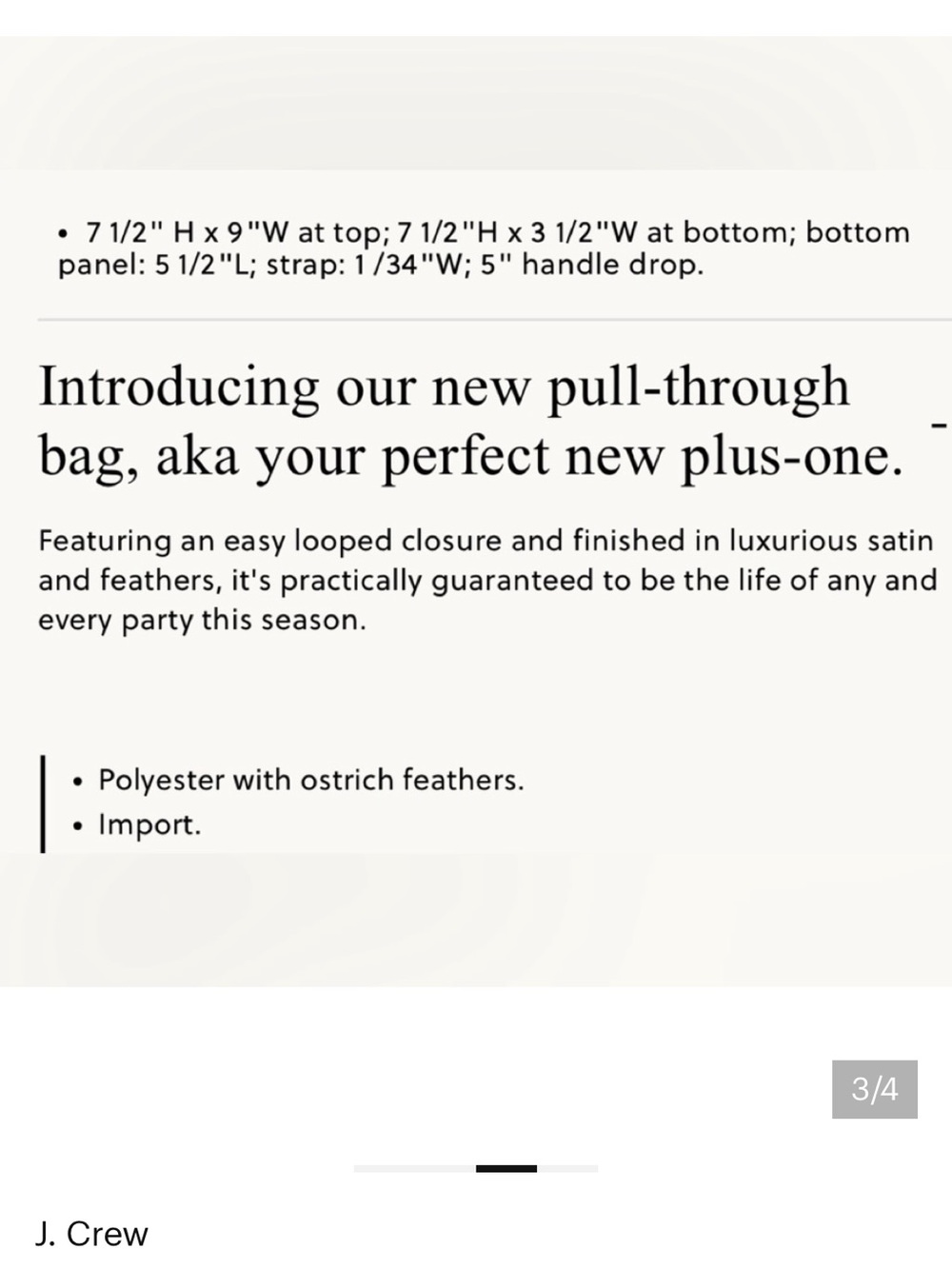 J. Crew collection Santorini black bag with Ostrich feathers. - Picture 4 of 11